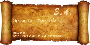 Spiegler Apolló névjegykártya